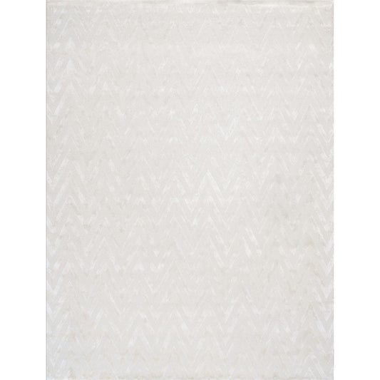 Pasargad Home Edgy Hand-Tufted Ivory Transitional Area Rug- 5' 0'' X 8' 0''