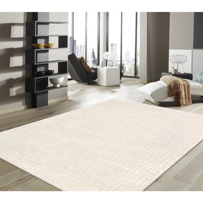Edgy Hand-Tufted Ivory Transitional Area Rug