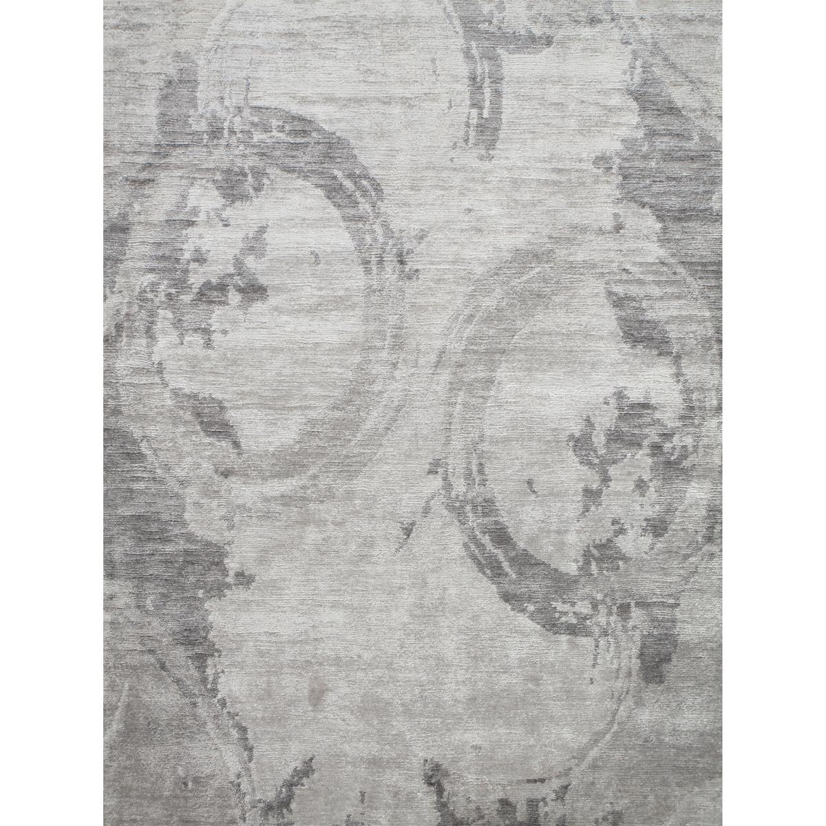 Modern Hand-Knotted Bamboo Silk Area Rug