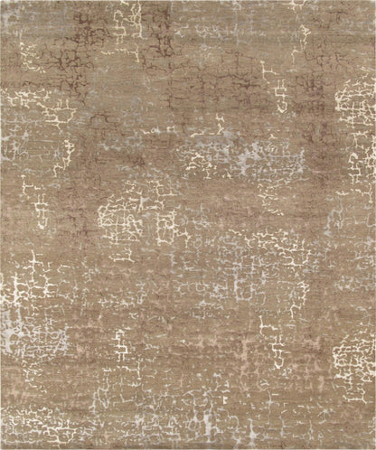 Modern Hand-Knotted Silk & Wool Area Rug