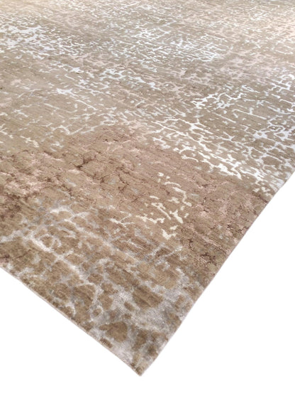 Modern Hand-Knotted Silk & Wool Area Rug