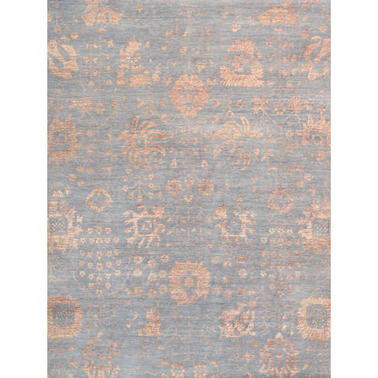 Transitional Hand-Knotted Bamboo Silk & Wool Area Rug