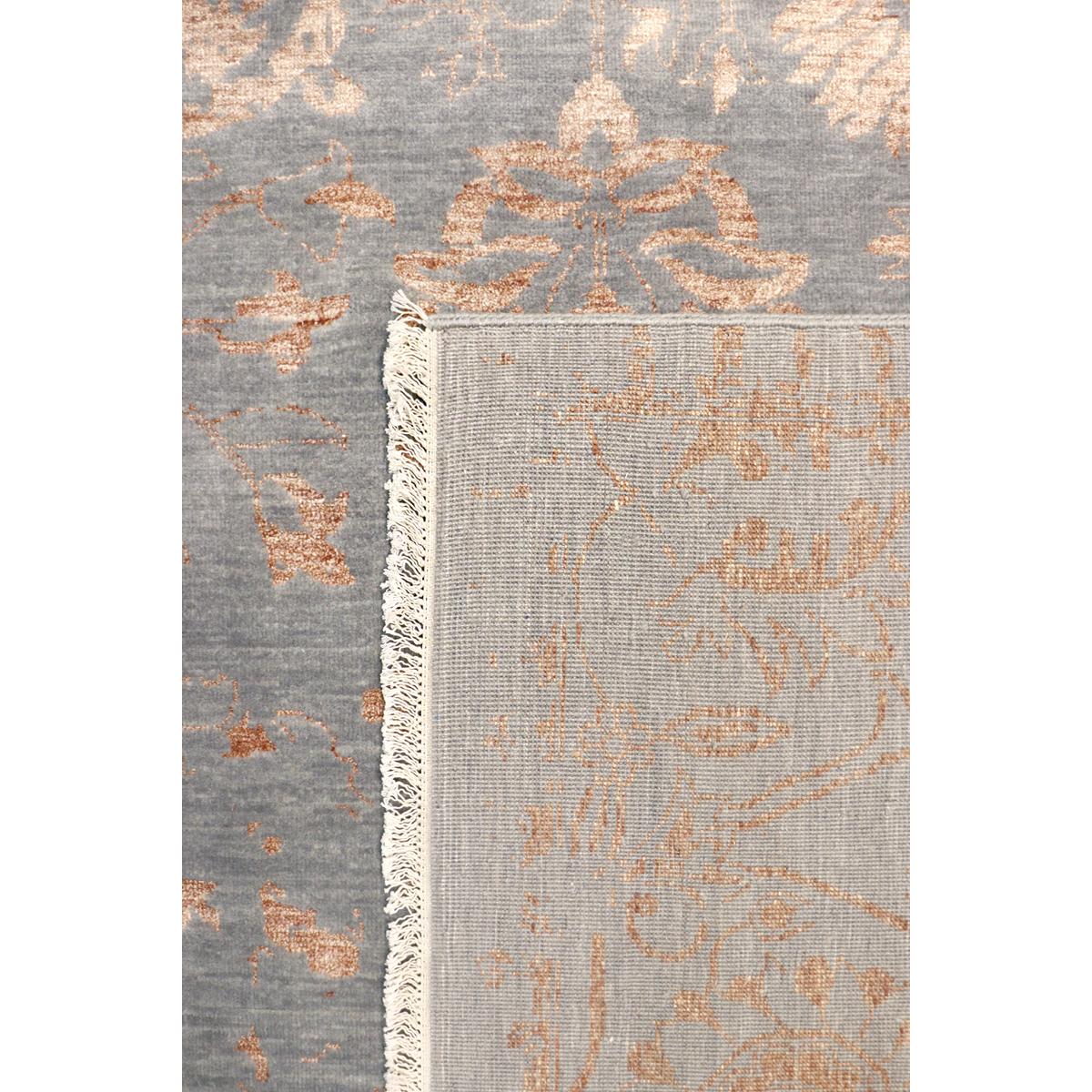 Transitional Hand-Knotted Bamboo Silk & Wool Area Rug