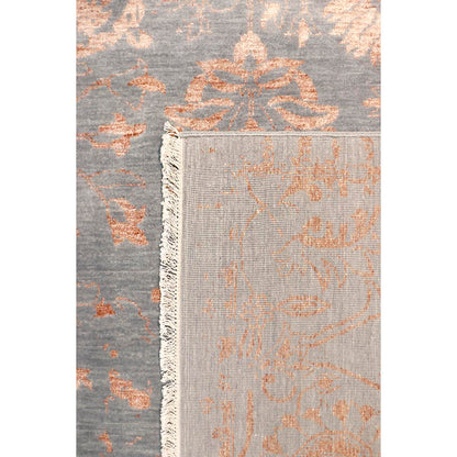 Transitional Hand-Knotted Bamboo Silk & Wool Area Rug