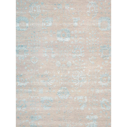 Transitional Hand-Knotted Bamboo Silk & Wool Area Rug