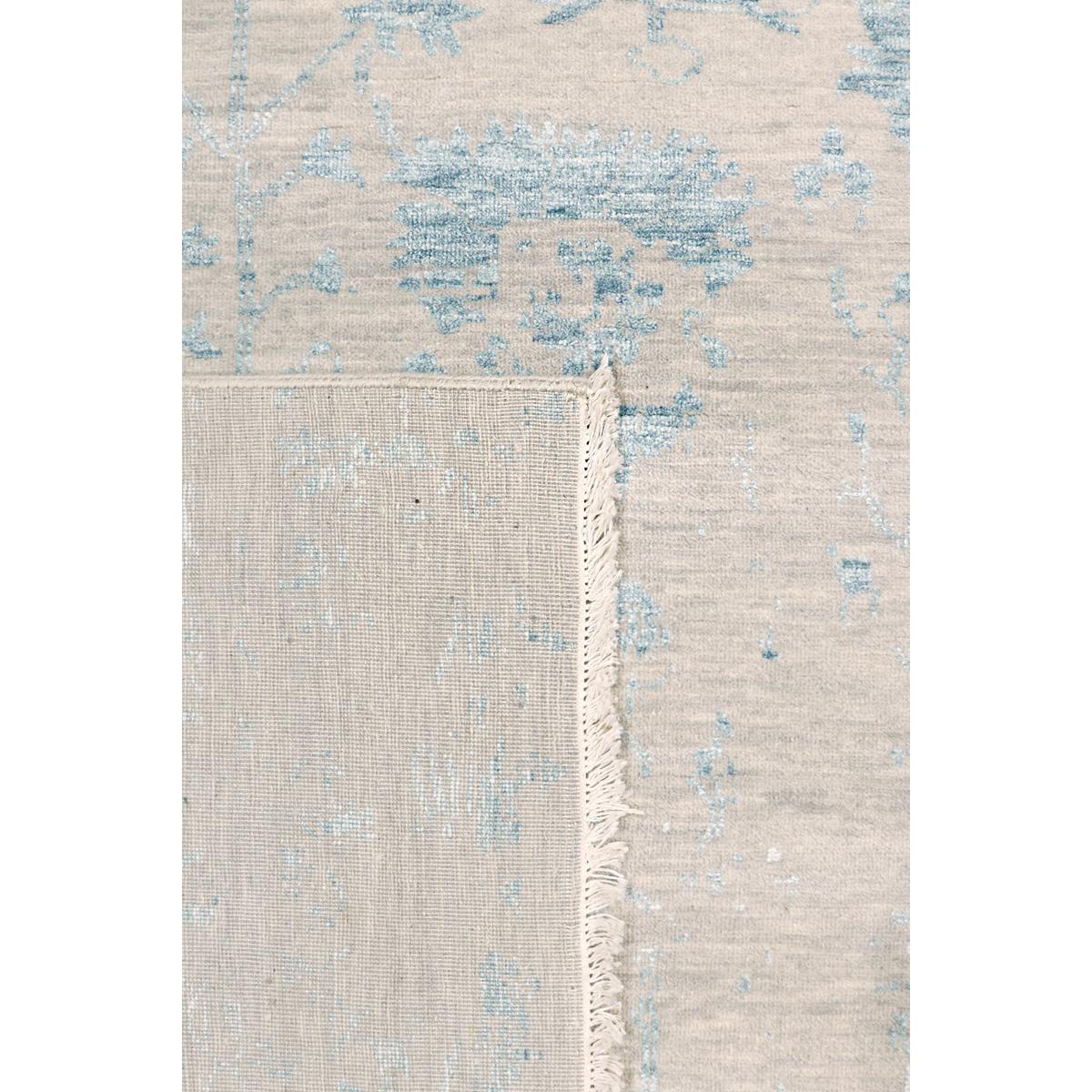 Transitional Hand-Knotted Bamboo Silk & Wool Area Rug