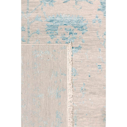 Transitional Hand-Knotted Bamboo Silk & Wool Area Rug