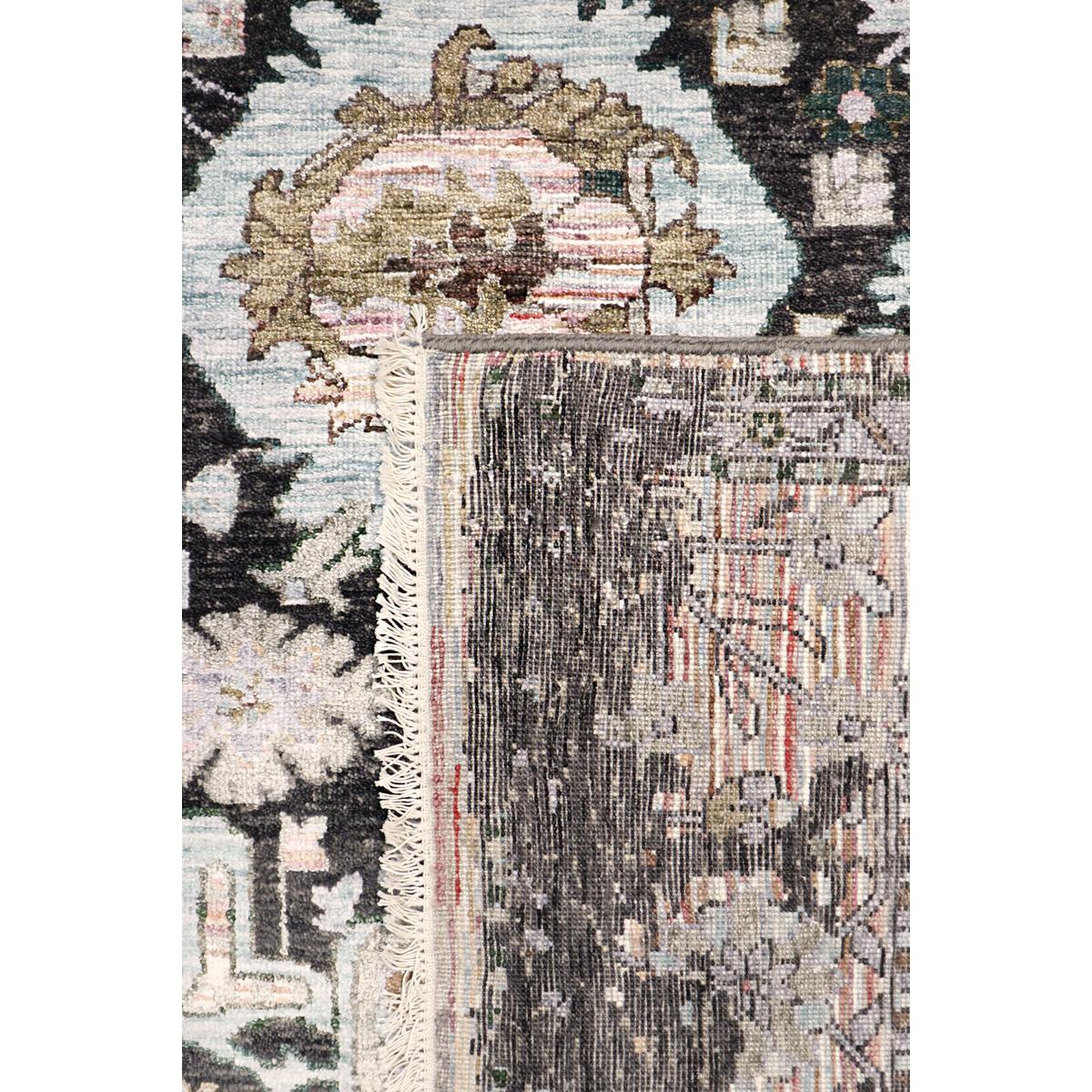 Transitional Hand-Knotted Bamboo Silk & Wool Area Rug