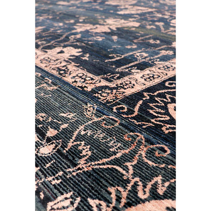 Transitional Hand-Knotted Bamboo Silk & Wool Area Rug