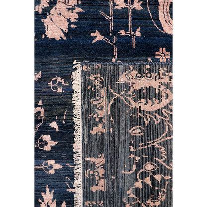 Transitional Hand-Knotted Bamboo Silk & Wool Area Rug