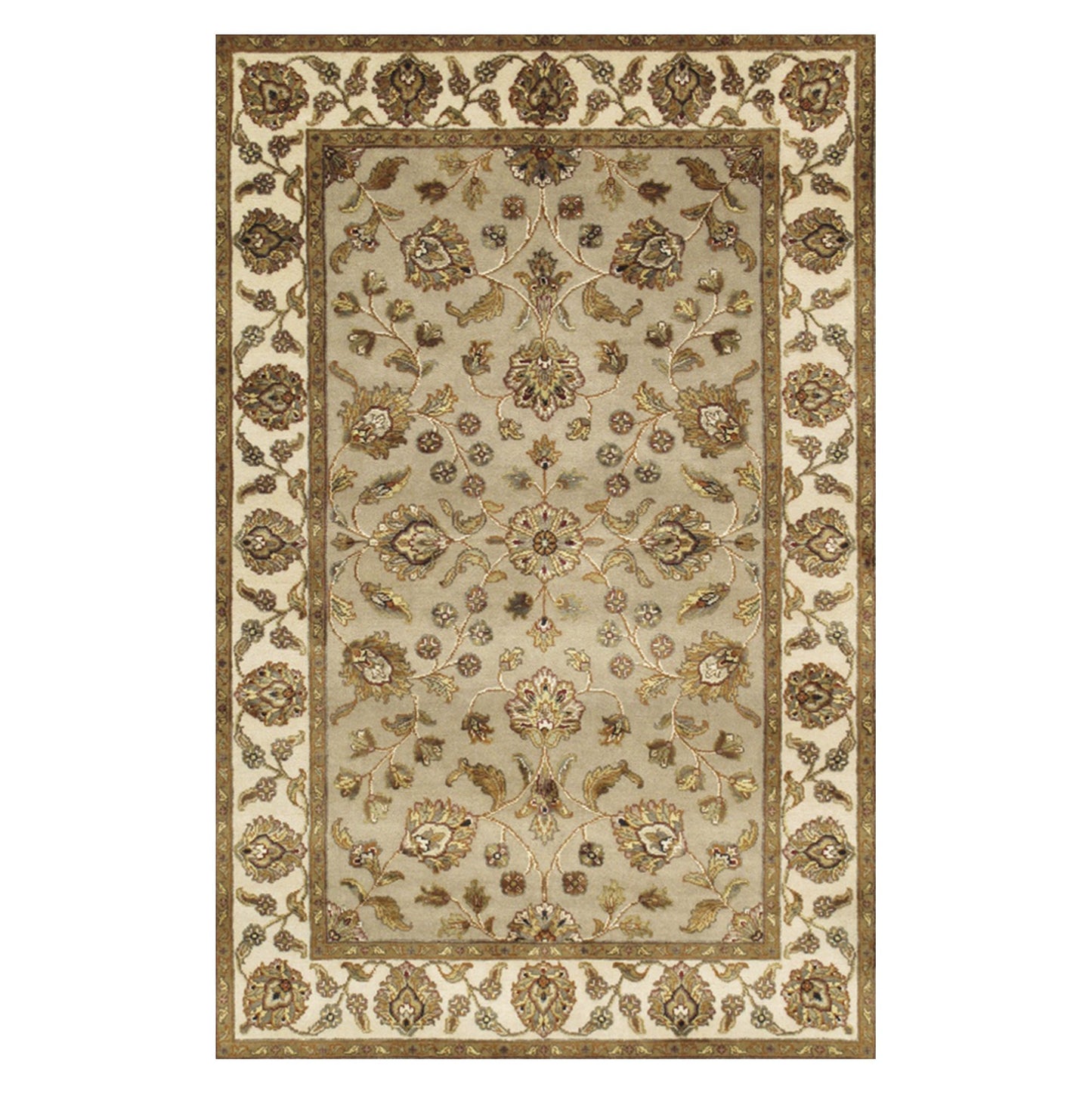 Agra Collection Hand-Knotted Silk and Wool Area Rug