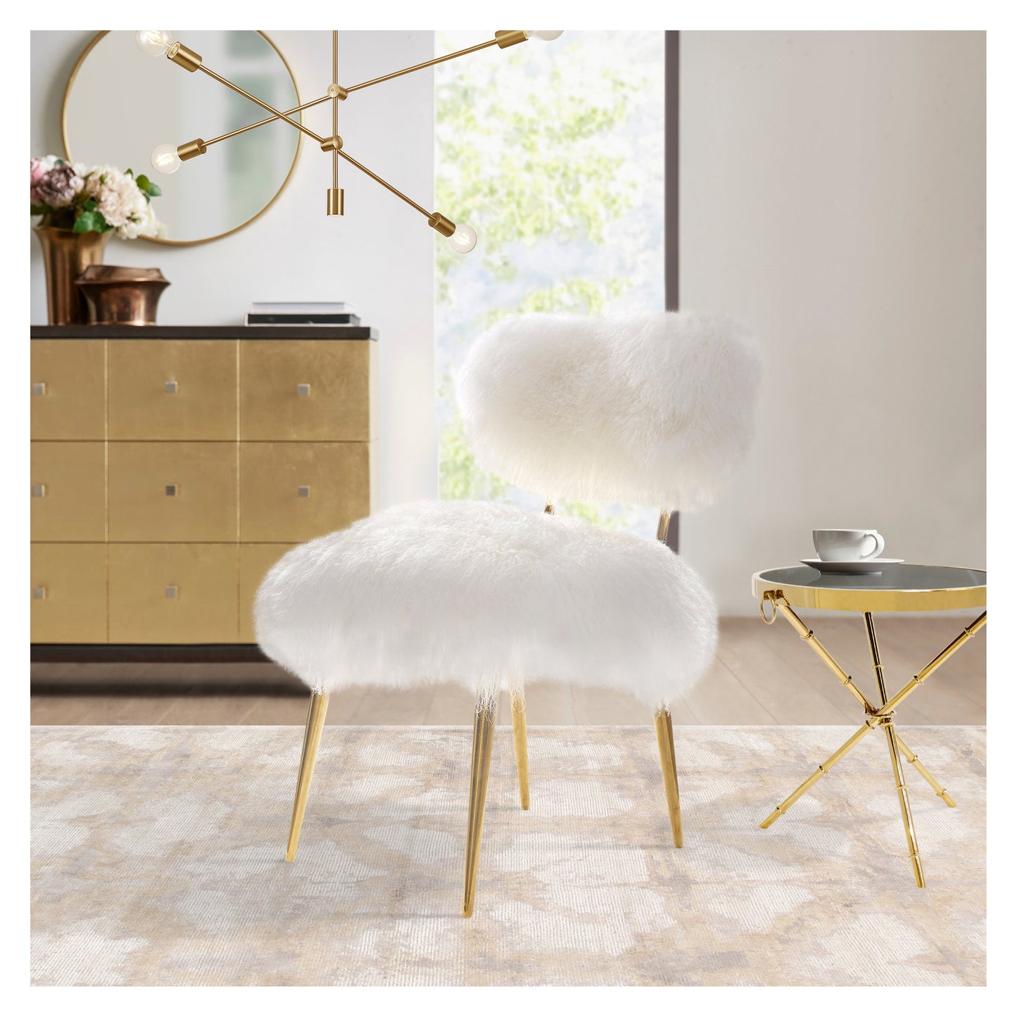 Allesia Fur Chair_White