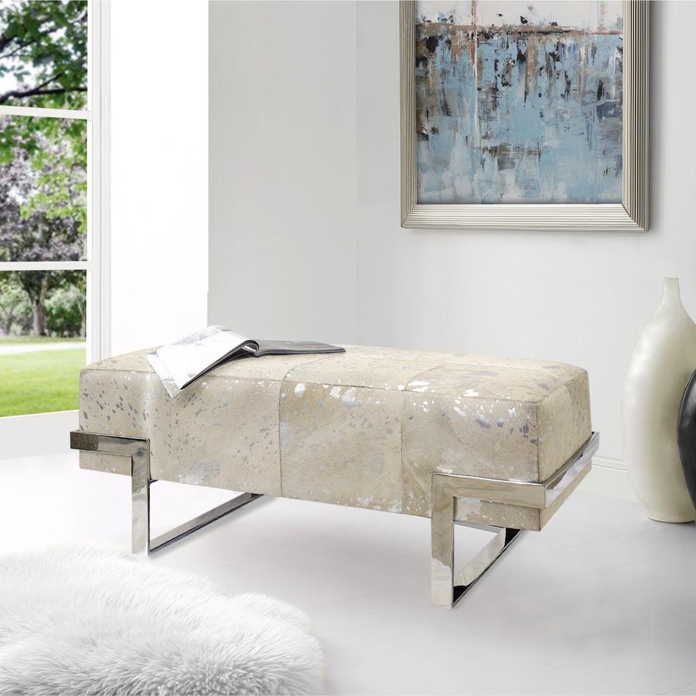 Safari Cowhide Bench