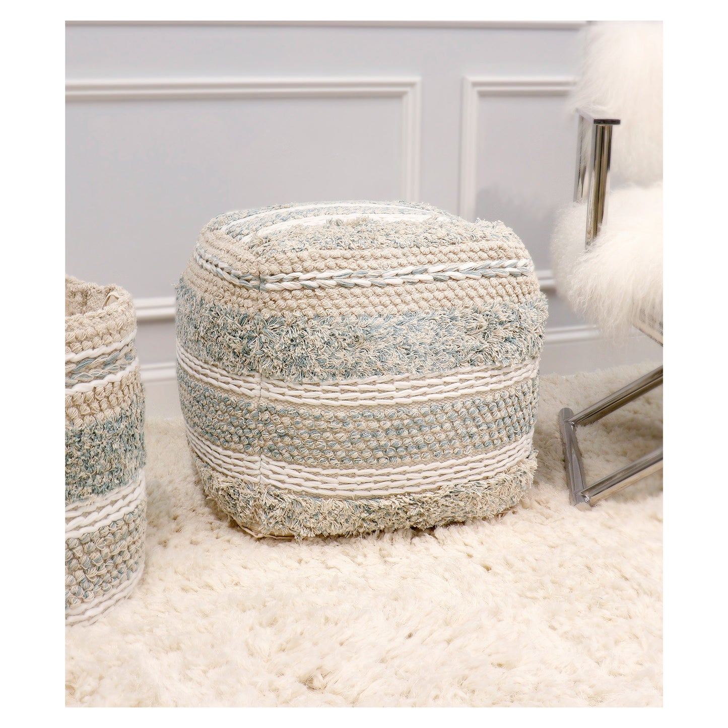 Grand Canyon Pouf_Seafoam