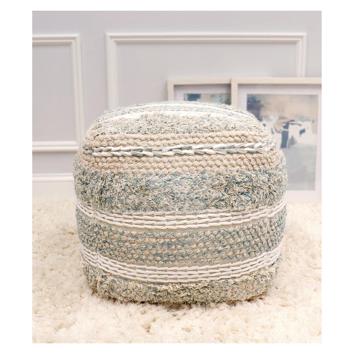 Grand Canyon Pouf_Seafoam