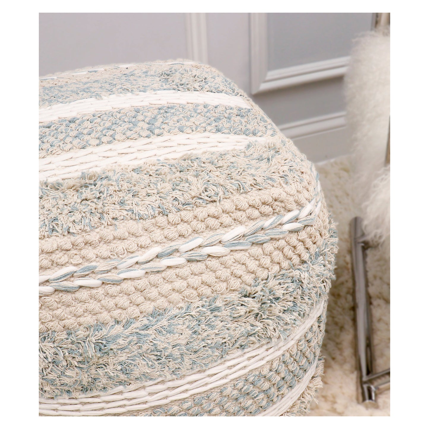 Grand Canyon Pouf_Seafoam