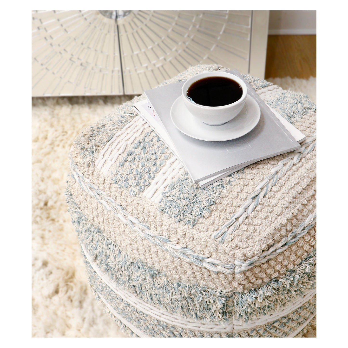 Grand Canyon Pouf_Seafoam