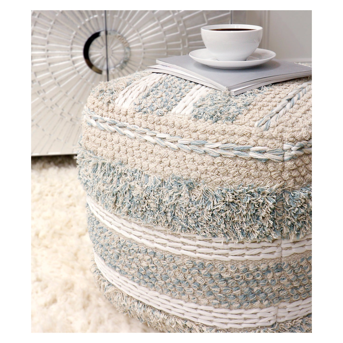 Grand Canyon Pouf_Seafoam