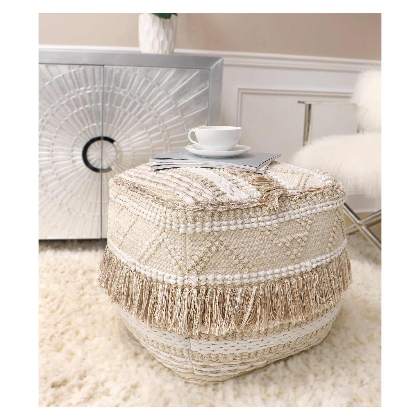 Grand Canyon Pouf with Tassel