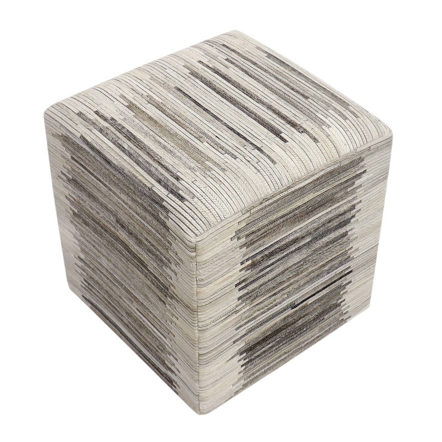 Galaxy Cowhide Cube Ottoman_Stripes