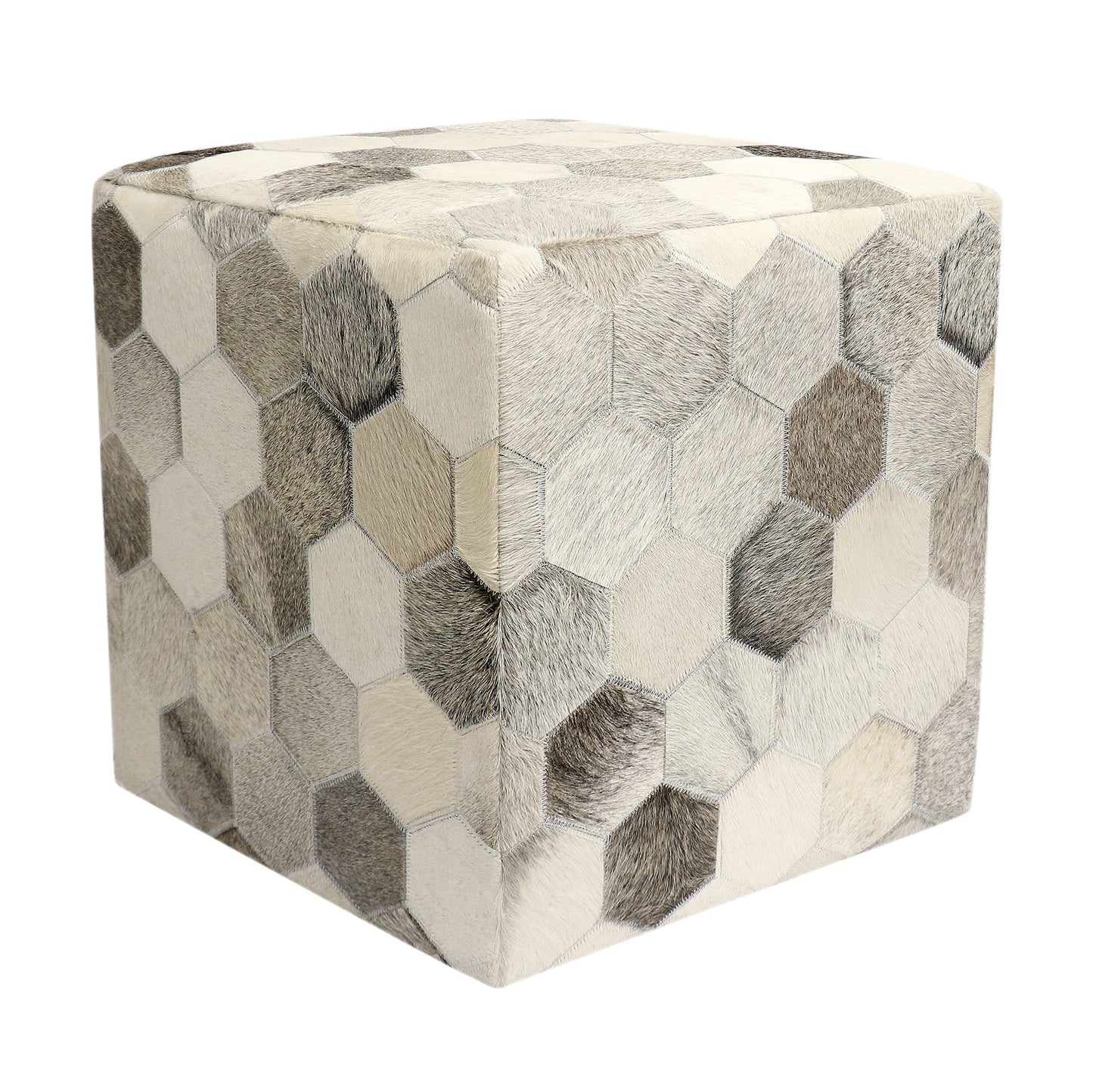 Galaxy Cowhide Cube Ottoman_Hexagon