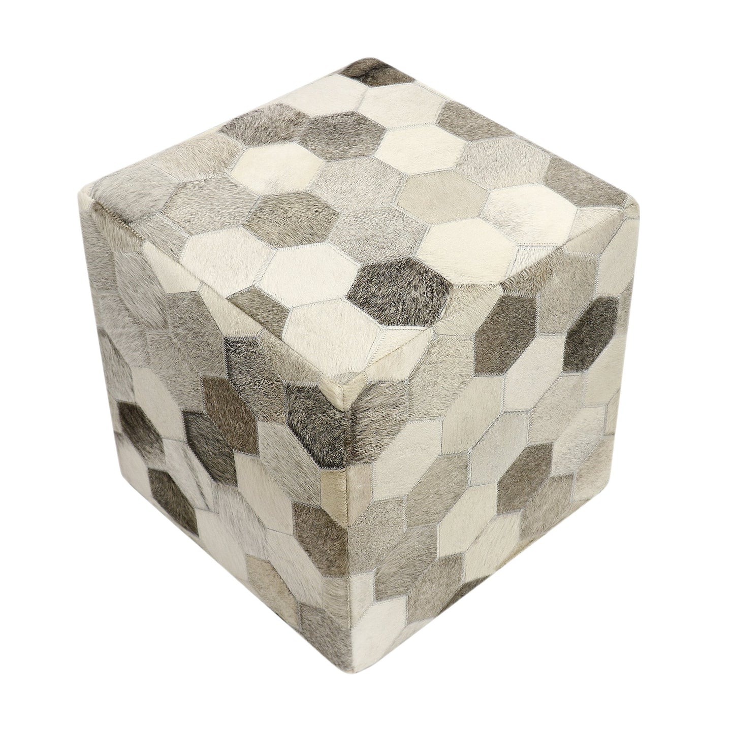 Galaxy Cowhide Cube Ottoman_Hexagon