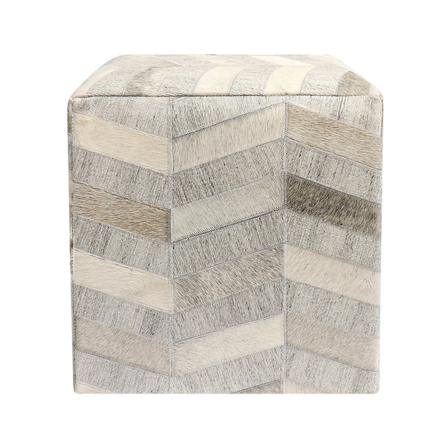 Galaxy Cowhide Cube Ottoman_Zig-Zag