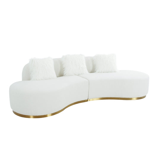 Simona Curved Sofa_Ivory_Small