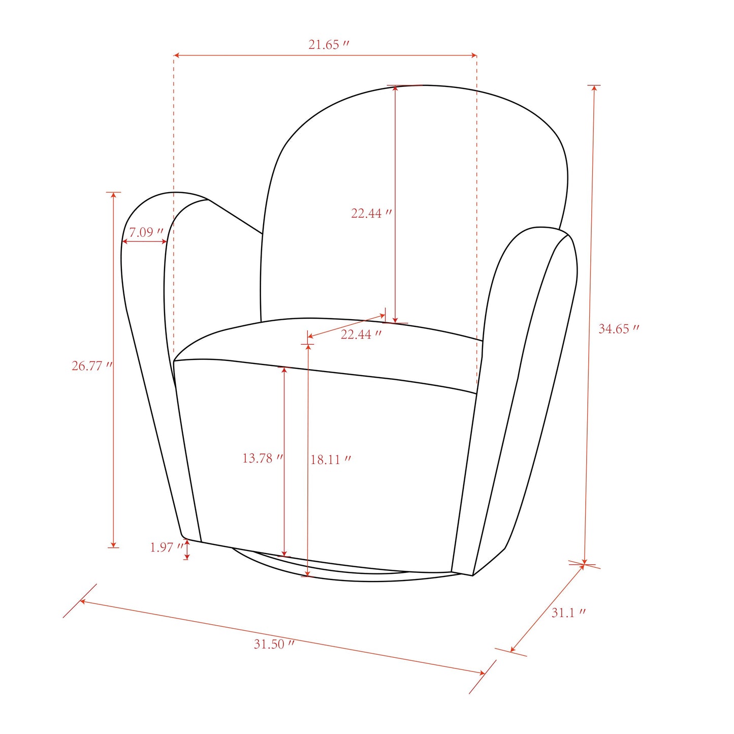 Maxim Swivel Armchair