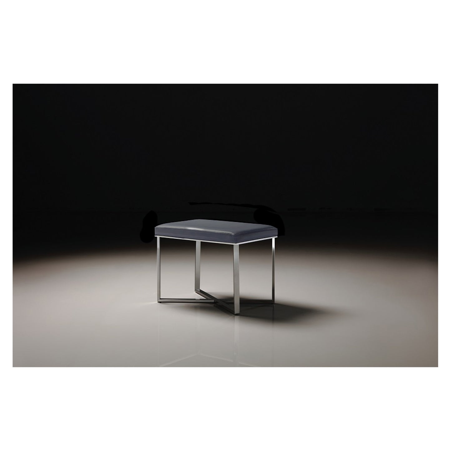 Luxe Faux Leather Stool_Grey