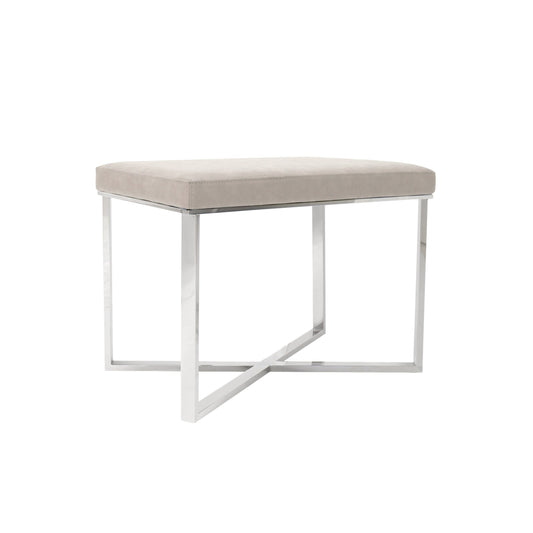 Luxe Faux Leather Stool_Beige