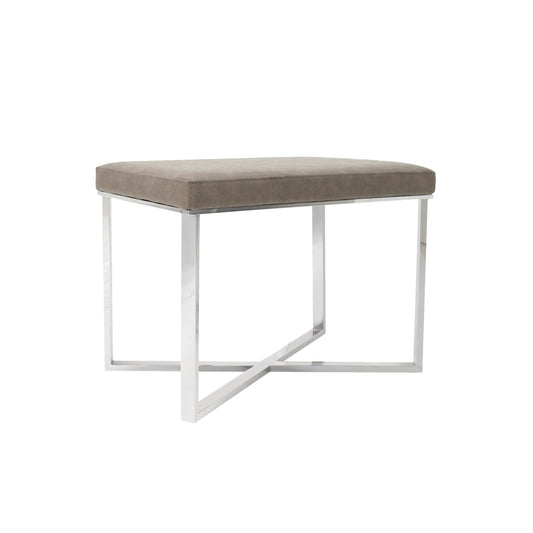 Luxe Faux Leather Stool_Toupe