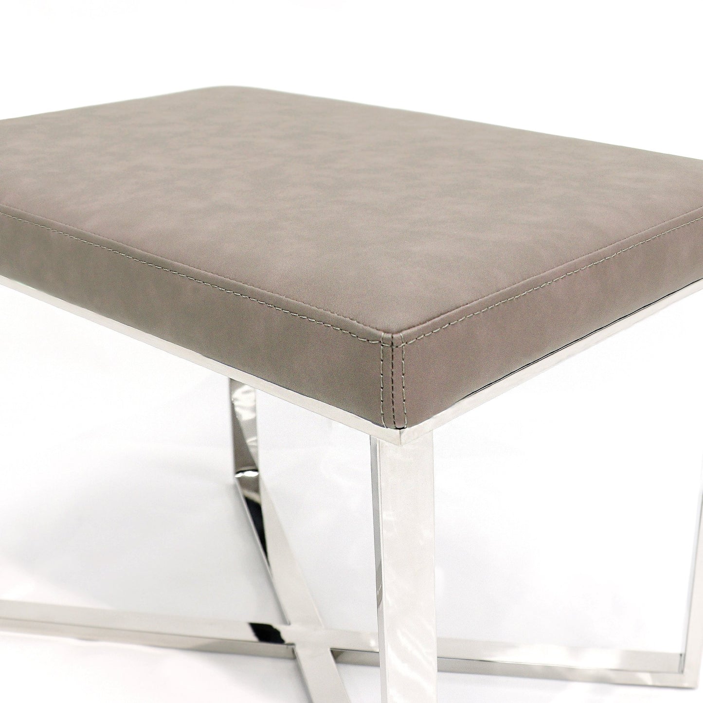 Luxe Faux Leather Stool_Toupe