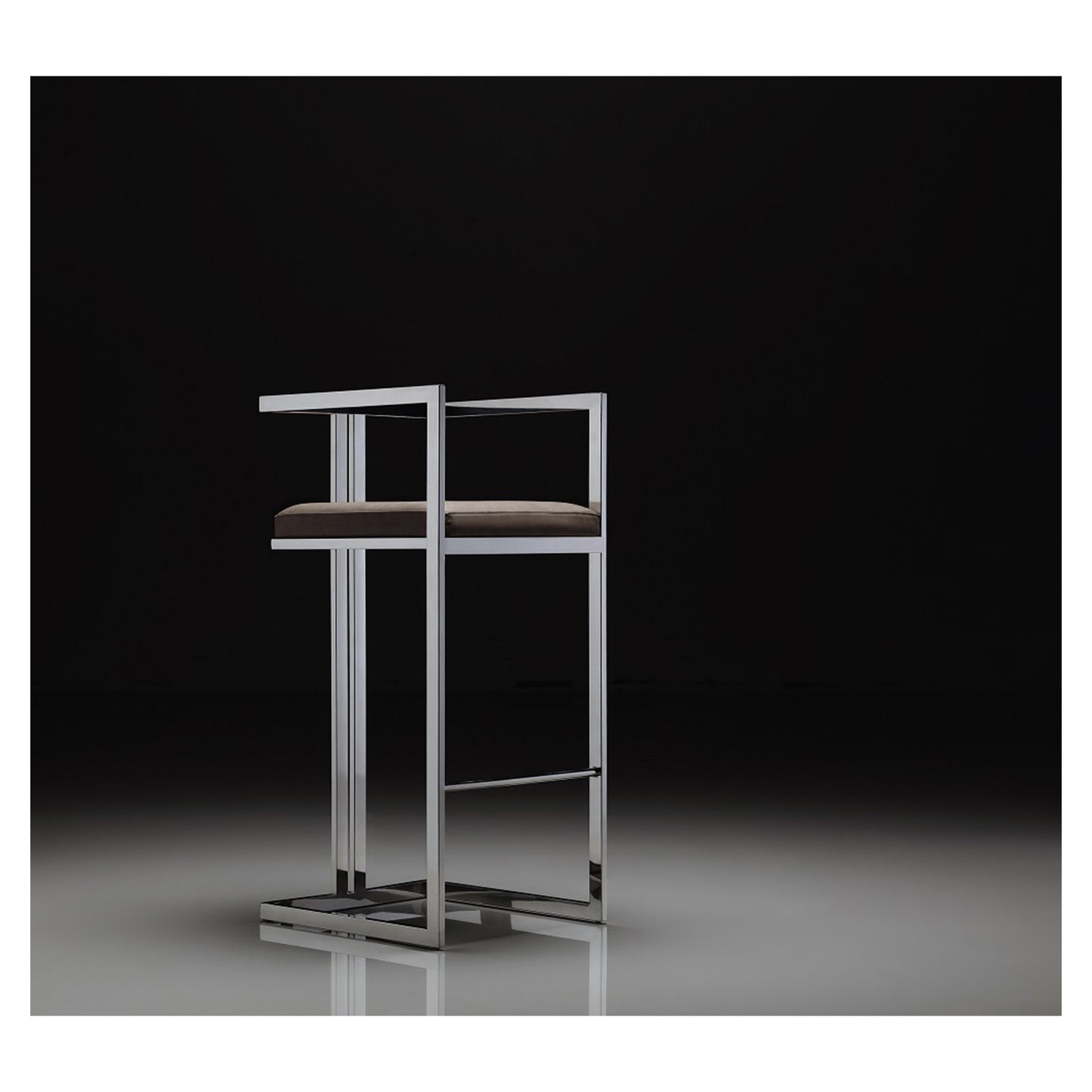 Luxe Faux Leather Stool_Grey