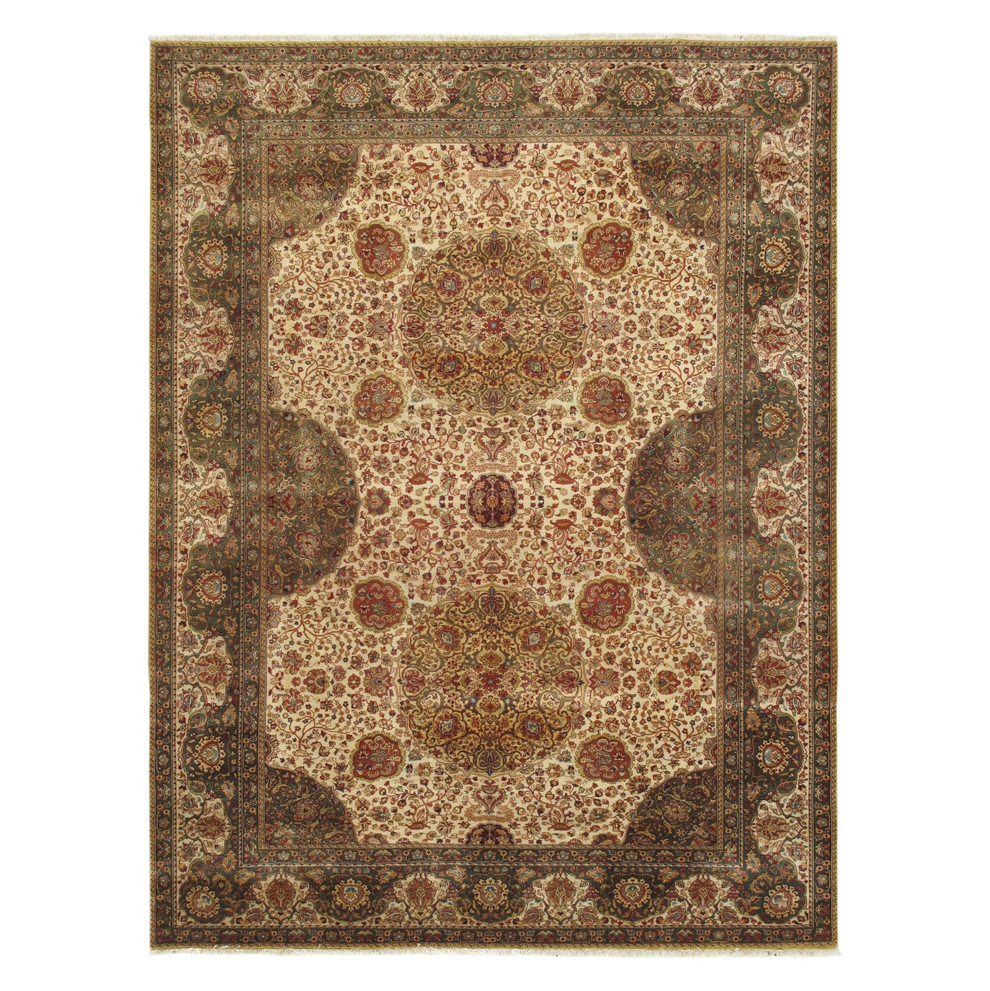 Pasagad Crown Jewel Agra Collection Hand-Knotted Lamb's Wool Area Rug