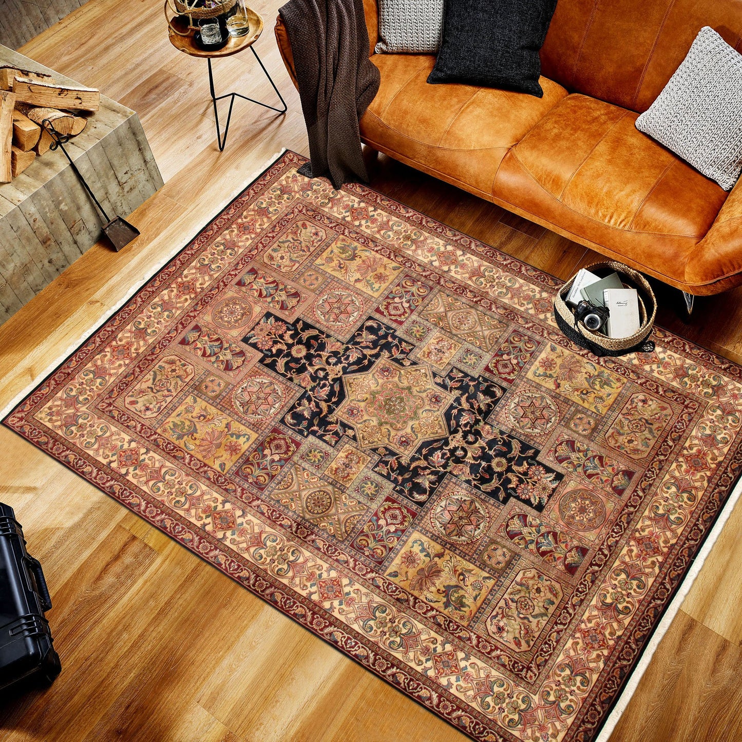 Pasargad Agra Collection Hand-Knotted Lamb's Wool Area Rug