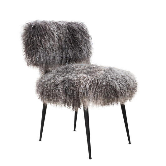 Allesia Fur Chair_Grey