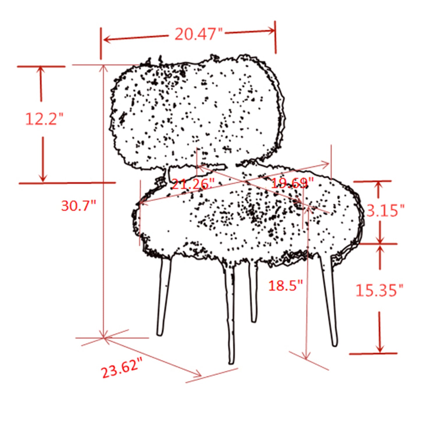 Allesia Fur Chair_Grey