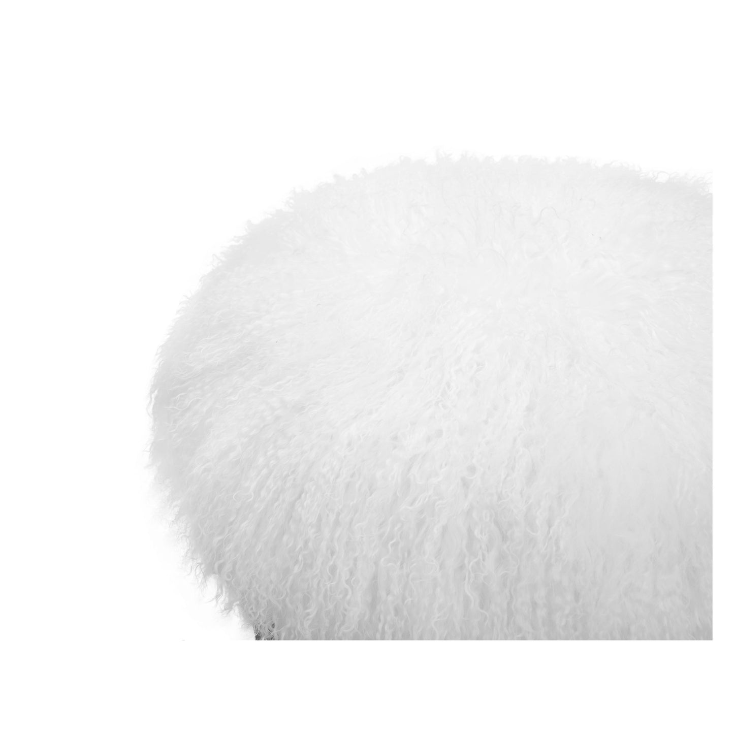 Allesandra Fur Ottoman_White