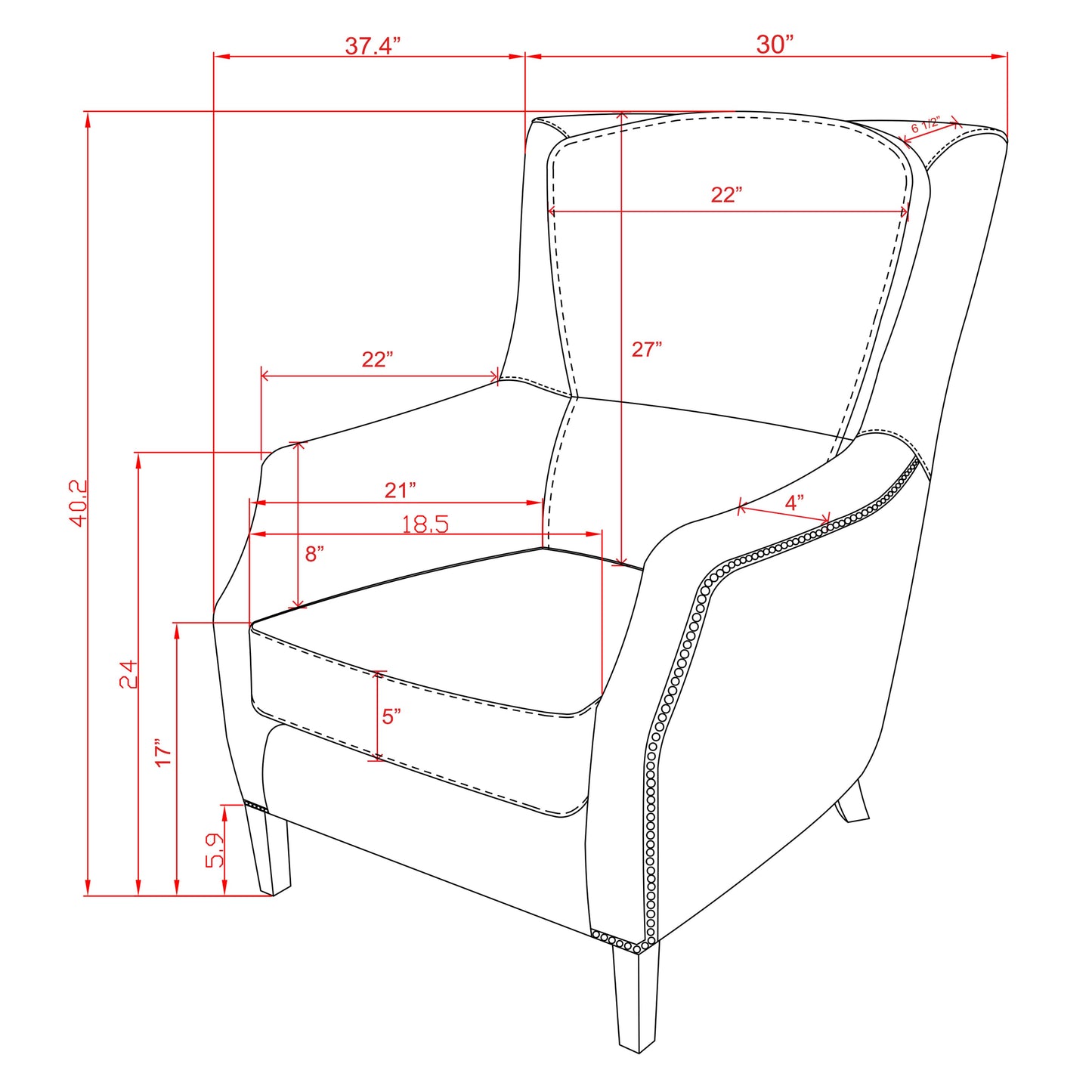 Baker Wingback Armchair