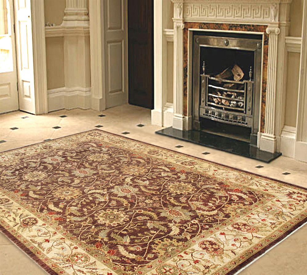 Ferehan Collection Brown/Beige Hand-Knotted Wool Rug