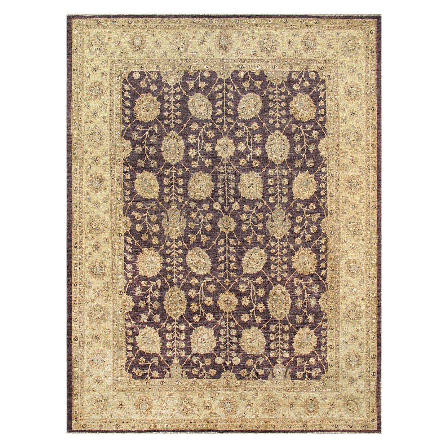 Pasargd Classic Ferehan Hand-Knotted Brown/Beige Wool Rug