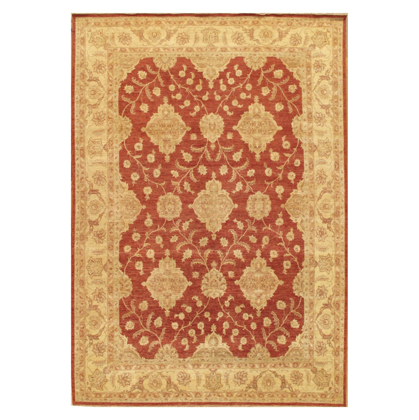 Pasargad Home Ferehan Collection Hand-Knotted Lamb's Wool Rust Area Rug