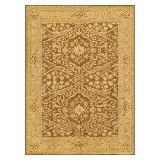 Pasargad Ferehan Hand-Knotted Brown-Gold Wool Rug