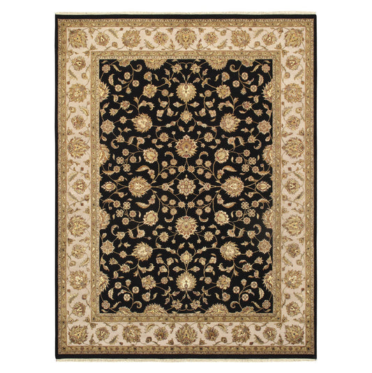 Pasargad Agra Collection Hand-Knotted Silk & Wool Area Rug