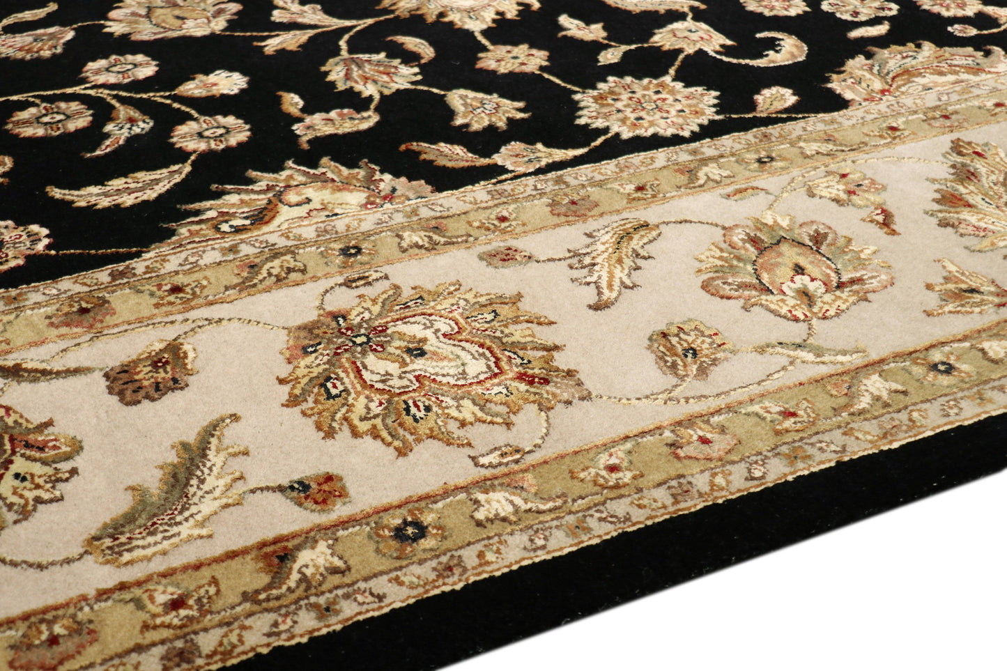 Pasargad Agra Collection Hand-Knotted Silk & Wool Area Rug