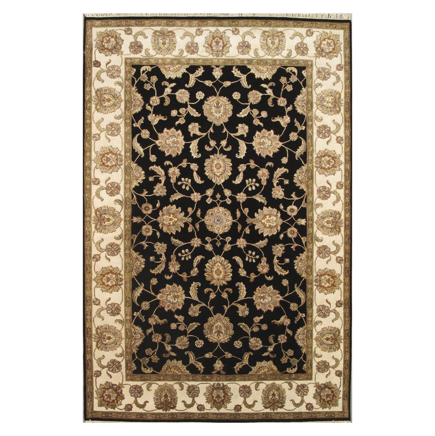 Pasargad Agra Collection Hand-Knotted Silk and Wool Area Rug