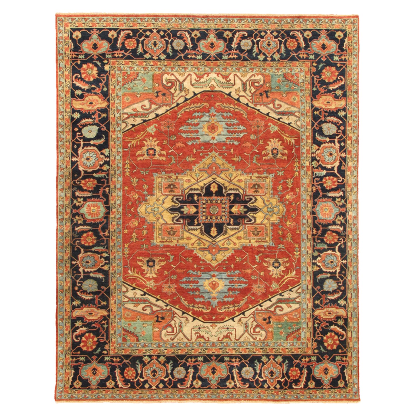 Pasargad Home Turkish Serapi Collection Hand-Knotted Lamb's Wool Area Rug