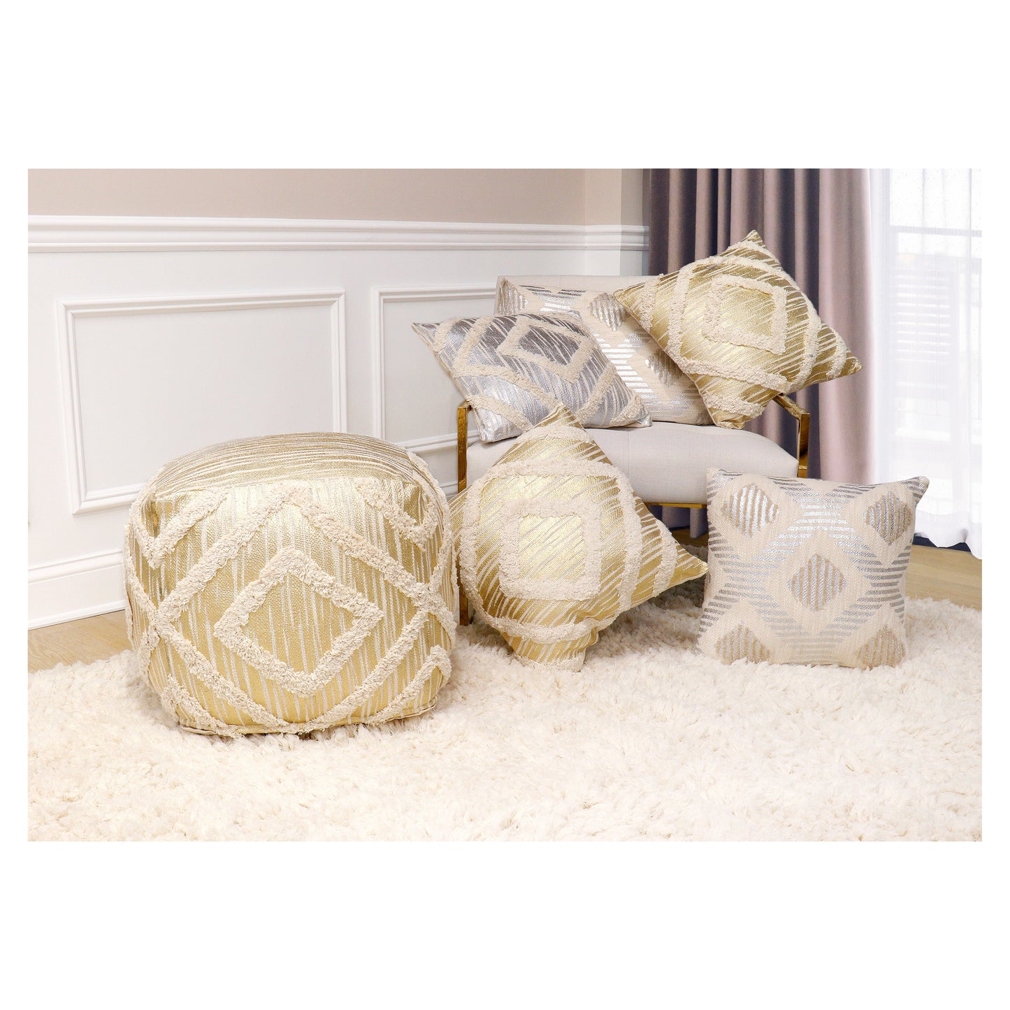 Grand Canyon Pouf_Gold