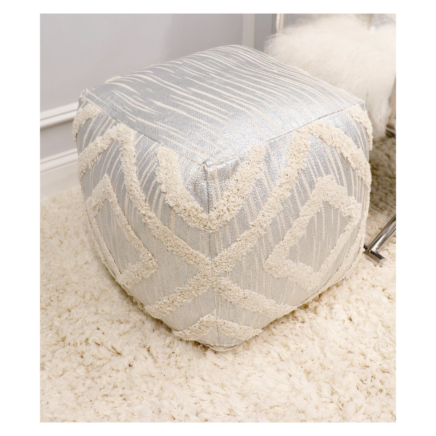 Grand Canyon Pouf_Silver